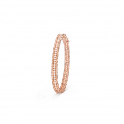 VAN CLEEF ARPELS PERLÉE DIAMONDS BRACELET, 1 ROW, MEDIUM MODEL - ROSE GOLD, DIAMOND  VCARP27F00